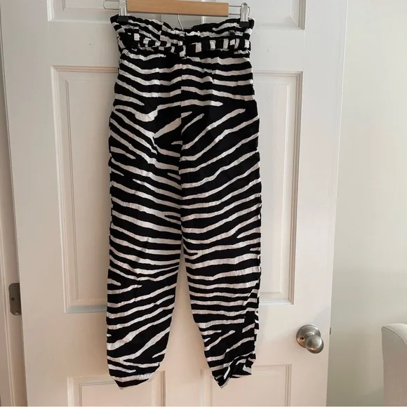 HM High Rise Striped Cropped Pants Women’s Size 0 - Picture 5 of 7